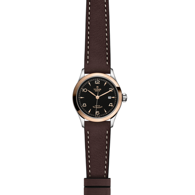 A women's watch with a brown leather strap M91351-0007.