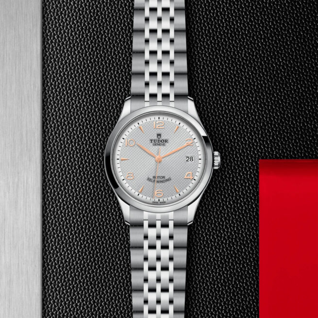 A M91450-0001 watch on a black background.