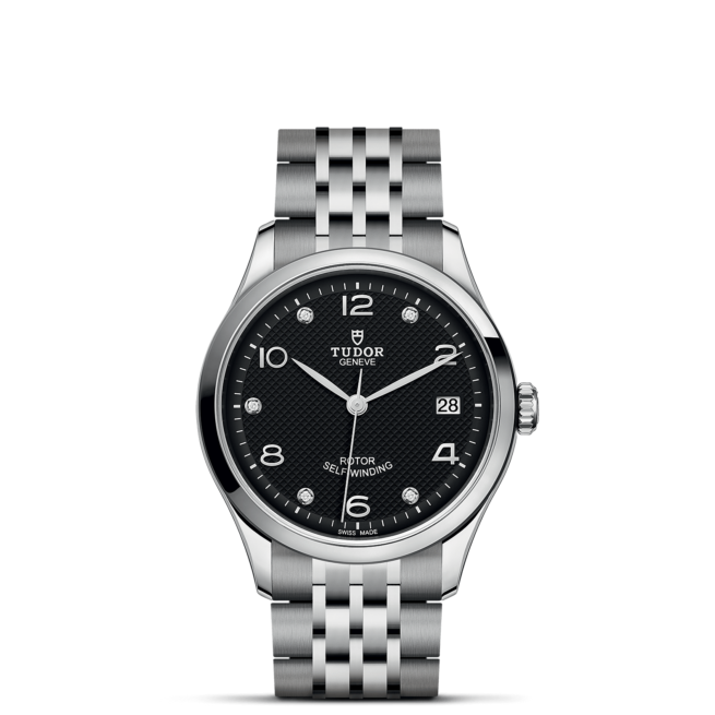 The M91450-0004 watch on a black background.