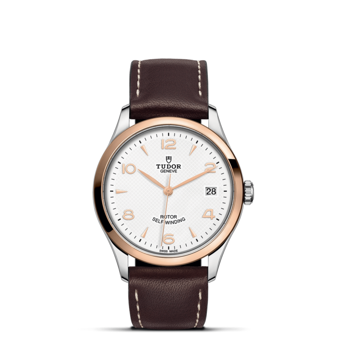 The M91451-0010 watch with brown leather strap.