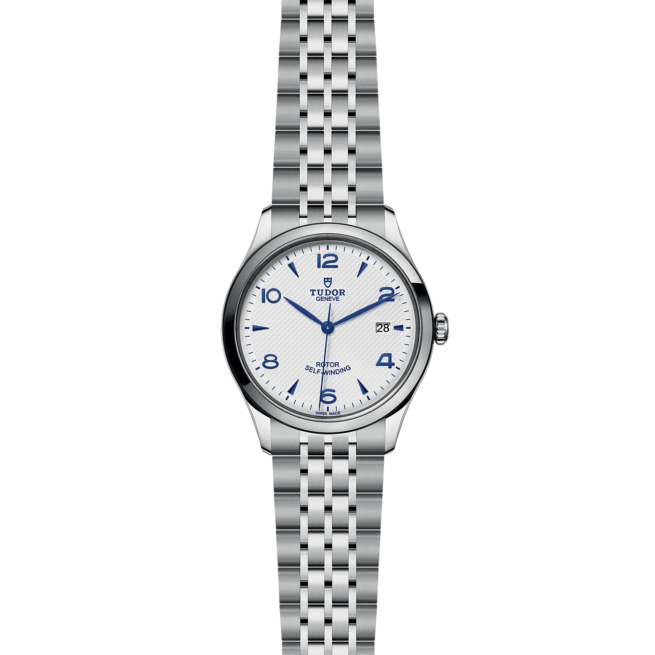 A women's watch with a blue dial and silver bracelet - M91550-0005.