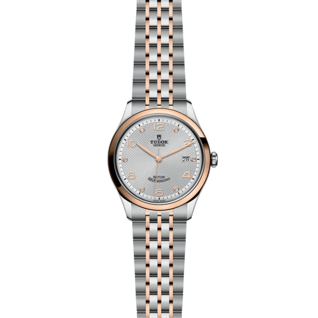 A lady's watch with a silver and rose gold bracelet, M91551-0001.