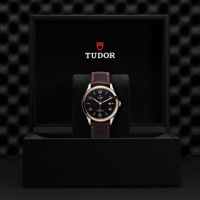 A tudor watch in a black box.