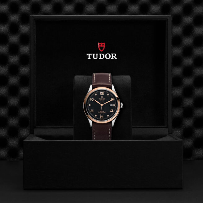 A tudor watch in a black box.