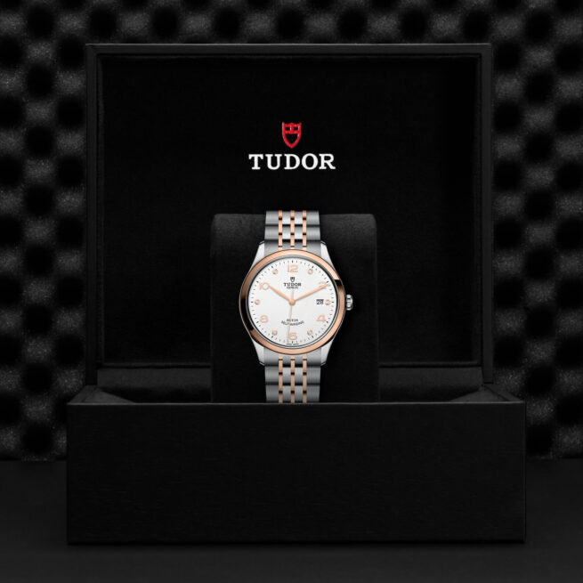 A tudor watch in a black box.