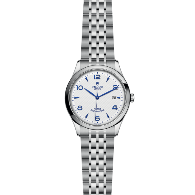 A women's watch with blue dials on a silver bracelet, M91650-0005.