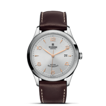 A watch with brown leather straps on a black background. (Product Name: M91650-0006)