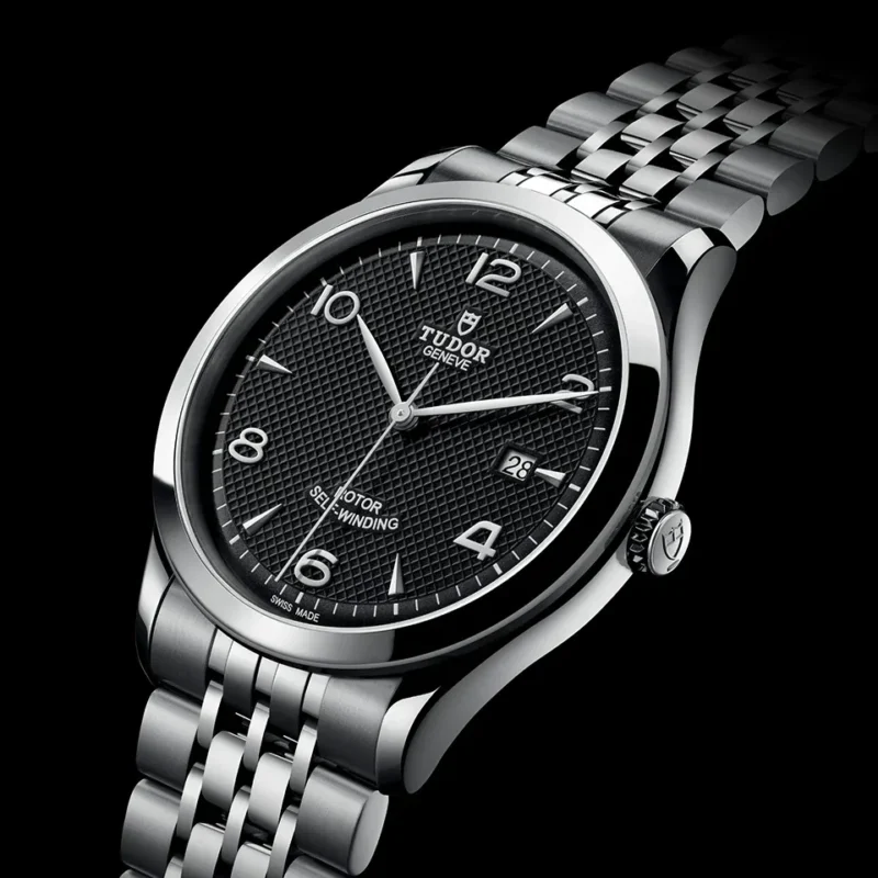 A watch with a M91350-0002 dial on a black background.