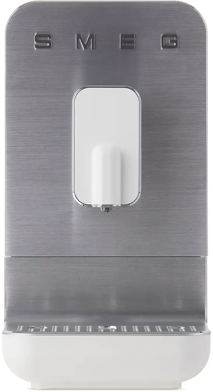 A modern Smeg brand toaster with a sleek stainless steel design and multiple browning control settings on the front.